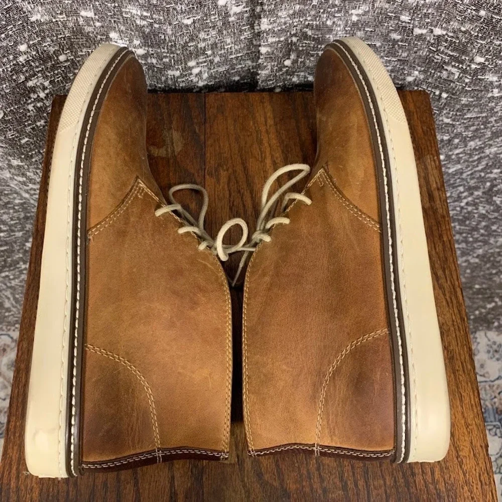 Johnston & Murphy Tan Leather McGuffey Chukka Boots Lace Up Mens 9.5